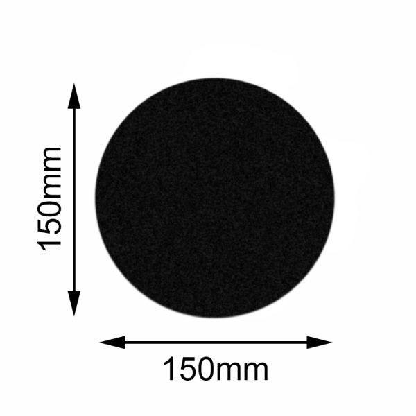 Marqueur de sol Mehlhose Cercle noir de sécurité 150 mm, UE : 10 pièces, KSSK1V10