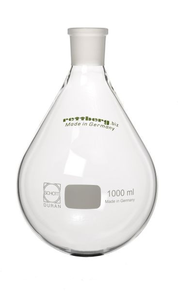Ballon évaporateur rotatif Rettberg, 3000 ml, manchon NS 29/32, piriforme, centré, verre borosilicaté 3.3, 137001300