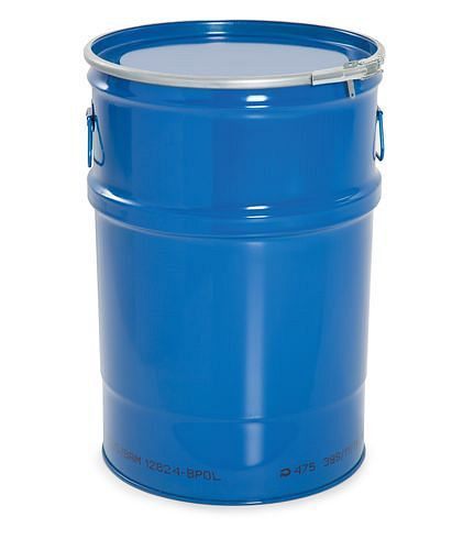 Fût en acier DENIOS avec couvercle, 60 litres, peint à l'intérieur et à l'extérieur, avec homologation UN, 217-273