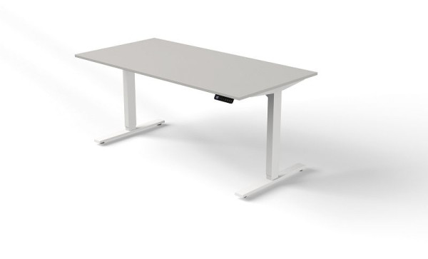 Table assis/debout Kerkmann L 1600 x P 800 mm, réglable en hauteur électriquement de 720 à 1200 mm, couleur : gris clair, 10380911