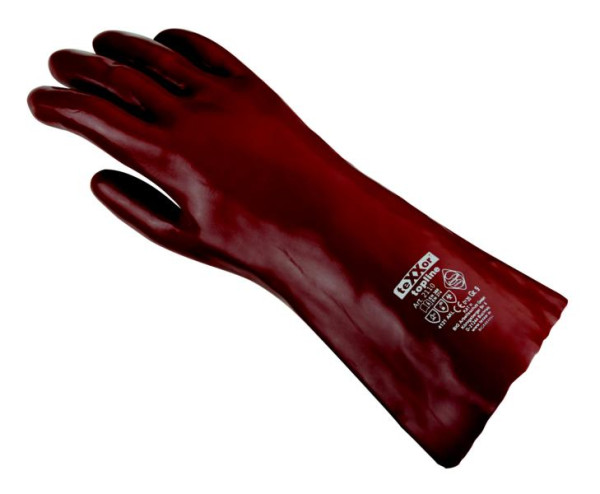 Gants de protection chimique teXXor "PVC ROUGE MARRON", taille : 10, paquet : 120 paires, 2110-10