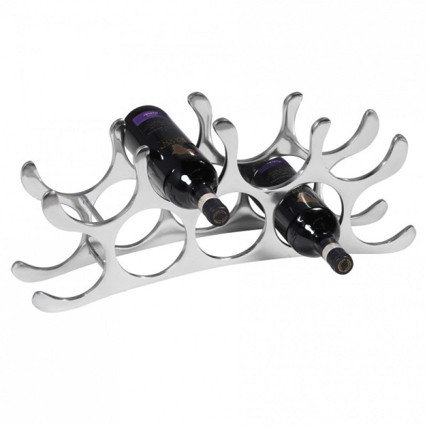 Wohnling Design casier à vin en aluminium TONDO 9 bouteilles en argent 55x20x12 cm, WL1.677