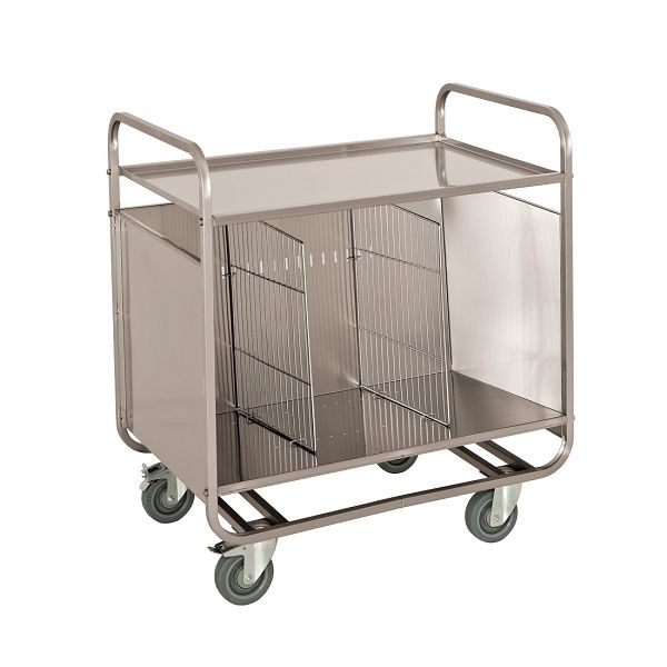 Chariot de transport d'assiettes ETERNASOLID avec espace de rangement au-dessus, ES1270PR