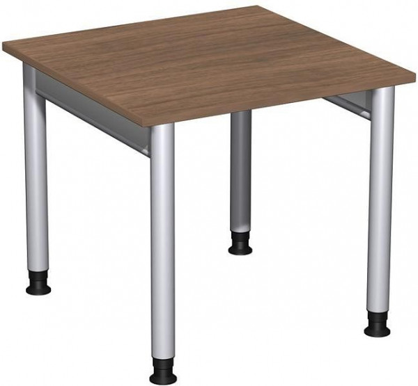bureau geramöbel réglable en hauteur, 800x800x680-820, noyer/argent, N-657101-NS