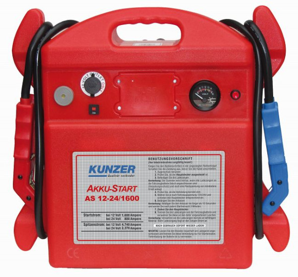 Kunzer démarreur à batterie portable 12V 1600A, 24V 800A, AS 12-24/1600