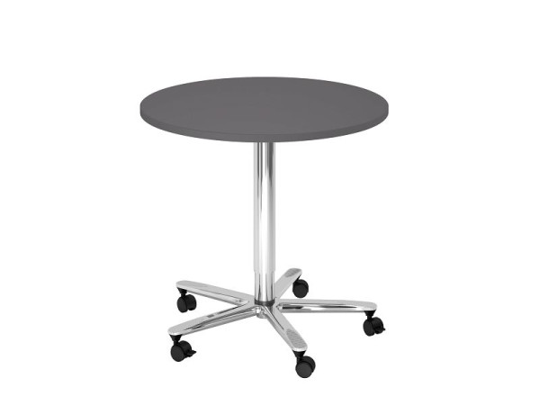 Table de réunion Hammerbacher 80cm ronde graphite/chrome, VSTF08/G/C
