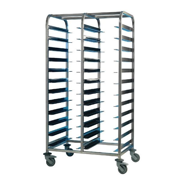 Chariot de débarrassage en acier inoxydable à 24 étagères EAIS, DP293