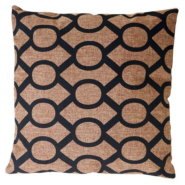 Cercles de coussin décoratifs Mendler, coussin décoratif de coussin de canapé avec rembourrage, brun noir 45x45cm, 51886