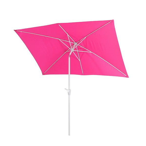 Parasol Mendler N23, parasol de jardin, 2x3m rectangulaire, inclinable, polyester/aluminium 4,5kg, rose, 76717