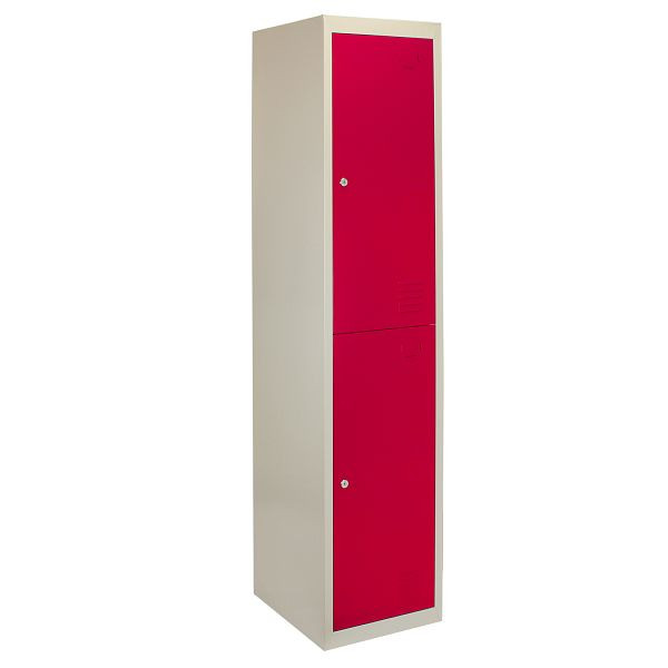 KuKoo casier métallique, 2 portes, emballé à plat, rouge, 23978