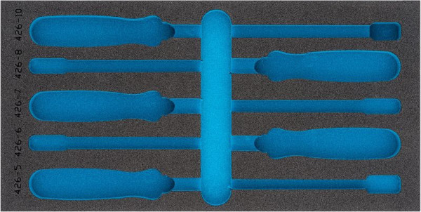Insert en mousse souple à 2 composants Hazet, pour 163-461/5 Dimensions / longueur : 342 mm x 172 mm Taille du système d'organisation : 1/3 (342 x 172 mm), 163-461L
