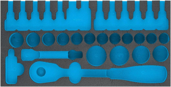 Insert en mousse souple Hazet à 2 composants, pour 163-272 Dimensions / longueur : 342 mm x 172 mm Taille du système d'organisation : 1/3 (342 x 172 mm), 163-272L
