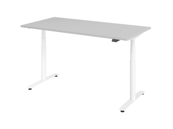 Hammerbacher bureau assis-debout électrique 160x80cm gris/blanc, VXDLR16/5/W