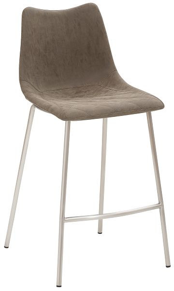Mayer Sitzmöbel tabouret de comptoir mySOLO, housse de siège en cuir synthétique PU boue vintage, structure à quatre pieds en acier inoxydable brossé, 1175_V4_545