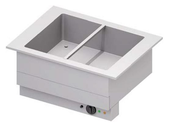 Stalgast bain-marie "Drop-In" 2xGN 1/1 830x620x390 mm couvercle inox, DI08109