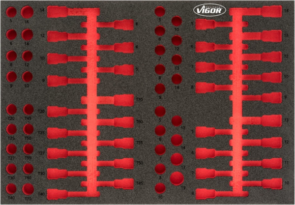 Inserts en mousse souple bi-composants VIGOR, utilisation : V4753, V4752