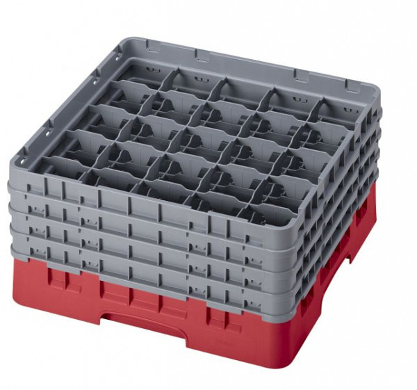 Panier de lavage Cambro 25 compartiments Camrack® 21,5 cm rouge, paquet de 2, 25S800163