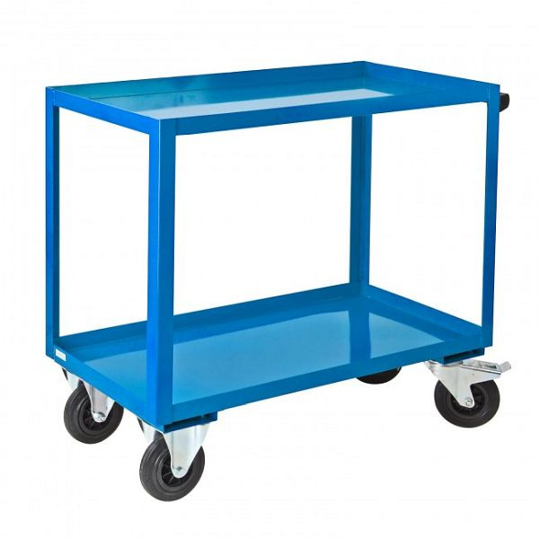 Chariot de table/chariot de montage ADB à 2 niveaux, couleur : bleu clair (RAL 5012), dimensions LxHxP : 1000 x 915 x 500 mm, 21042