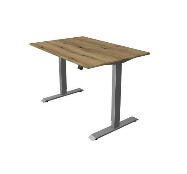 Table compacte Kerkmann L 1200 x P 800 mm, réglable en hauteur électriquement de 740 à 1230 mm, chêne, 10224055