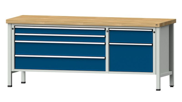 Établis ANKE Établi en caisson, modèle 286 V, 2000 x 700 x 850 mm, RAL 7035/5010, BMP 50 mm, 304.598