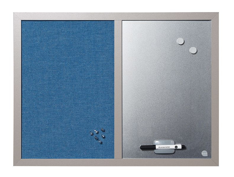 Tableau combiné Bi-Office bleu, surface feutre et acier 60x45cm, MX04429608