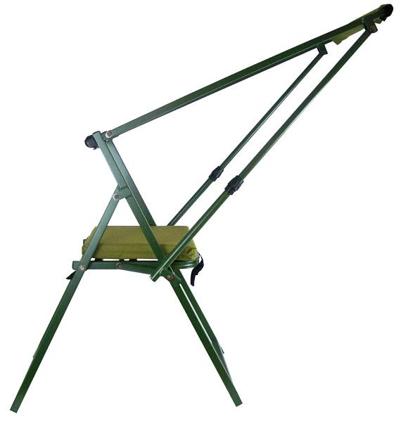 Chaise en cuir d'aluminium Berger & Schröter avec repose-fusil réglable, 31772