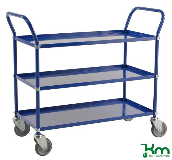 Kongamek Light Shelf Chariot, 4 roulettes pivotantes, Bleu, KM4148-B