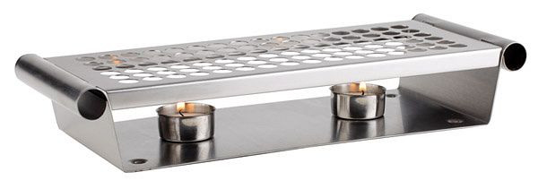 Chauffe-plats APS, 2 flammes, 34 x 13 cm, hauteur : 6 cm, acier inoxydable, poli mat, 35343