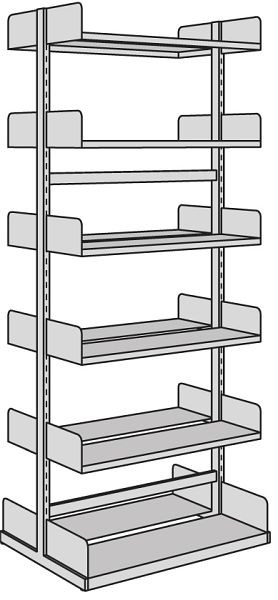 Kerkmann Univers étagère à bras libre, L 1000 x P 300 x H 2250 mm, gris clair, 52859311