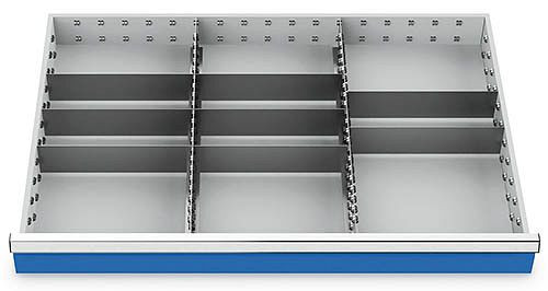 Séparateur de tiroir Bedrunka+Hirth R 36-24 avec séparateur métallique pour façade 200/300 mm, dimensions en mm (LxP) : 900 x 600, 166BLH200A