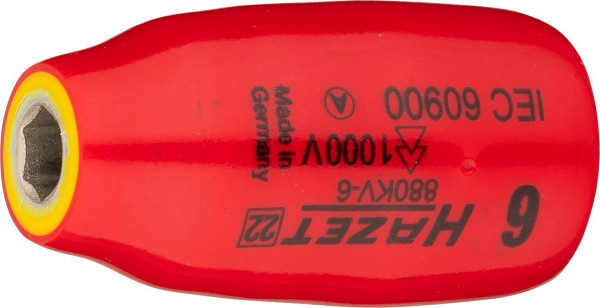 Douille Hazet, hexagonale, carré creux 10 mm (3/8"), 6 mm, type court, 880KV-6