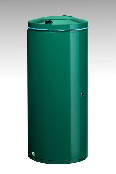 Poubelle VAR 120 litres avec porte simple battant avec serrure à double panneton, vert mousse (RAL 6005), 28747