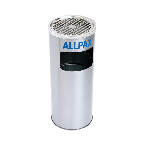 Cendrier sur pied ALLPAX avec poubelle, acier inoxydable, 10013790