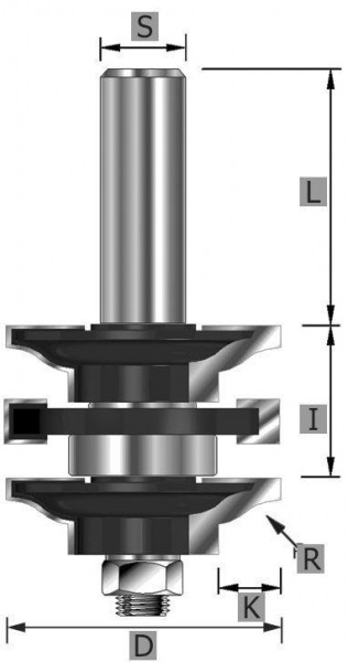 Jeu de profilés de compteur de profil Edessö type B, A: 41, R: 4,76, B: 23,8, C: 8, 128541008