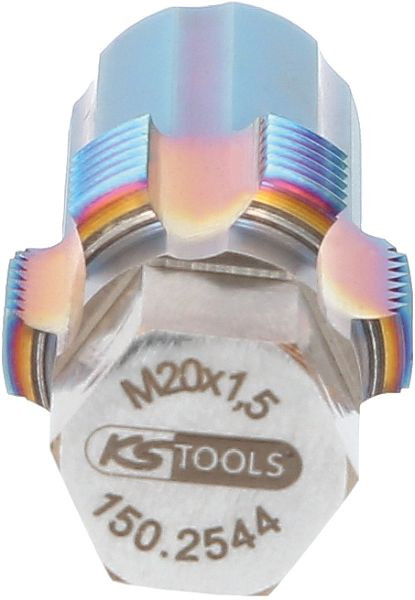 Taraud KS Tools avec boulon de guidage pour capteurs NOX, M20x1,5, 150.2544