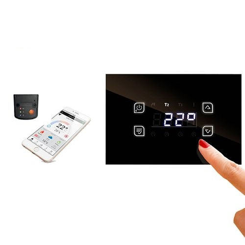 Contrôleur de différence de température Environ GLH110 Glass Touch pour cheminées, chaudières à bois, circuits de chauffage, avec module WiFi, ENPACQ209000003