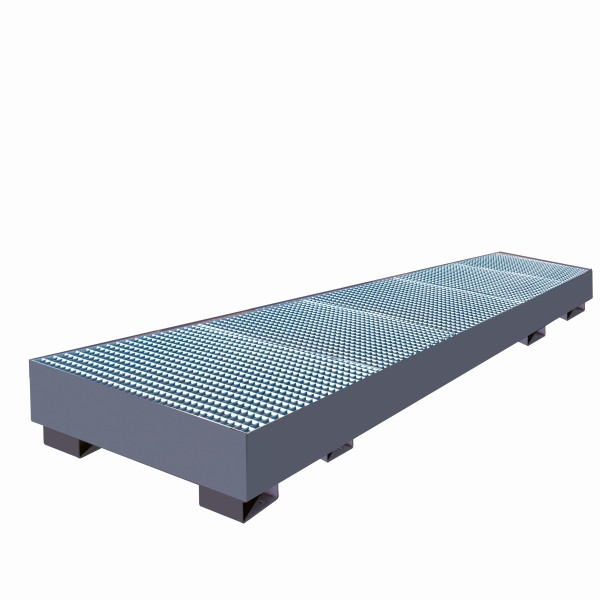 Lèchefrite industrielle Eichinger à parois droites, avec grille 4 x fûts, gris anthracite, 30120800000096