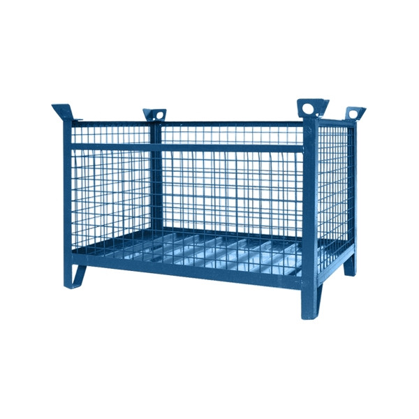 Palette gerbable pour caisses grillagées Eichinger Industrie, 1500 kg, LxlxH 1000x800x750 mm, bleu gentiane, 13150100000097