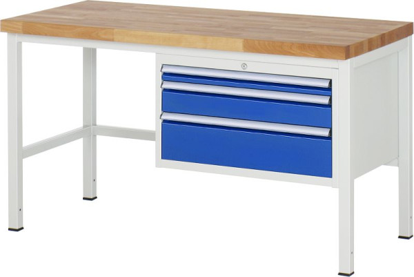 Etabli RAU série 8000 - modèle 8226, L1500 x P700 x H840-1040 mm, base système L1495 x P650 x H800-1000 mm, 03-8226A1-157B4H.11