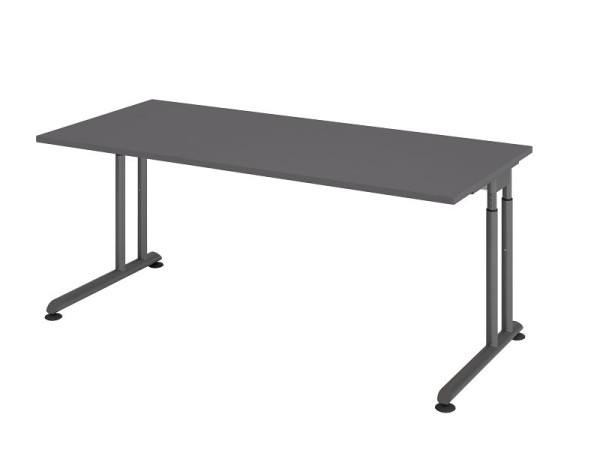 Bureau Hammerbacher pied C 180x80cm graphite/graphite, VZS19/G/G