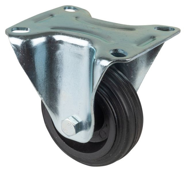 Rouleau de transport BS rollers, rouleau fixe, largeur de roue 30 mm, roue Ø 80 mm, capacité de charge 50 kg, plastique, roulement à rouleaux, plaque, lot de 4, L410.B45.080