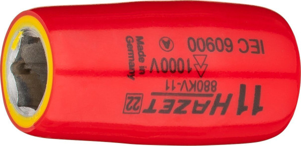 Douille hexagonale Hazet, carré creux 10 mm (3/8"), 11 mm, type court, 880KV-11