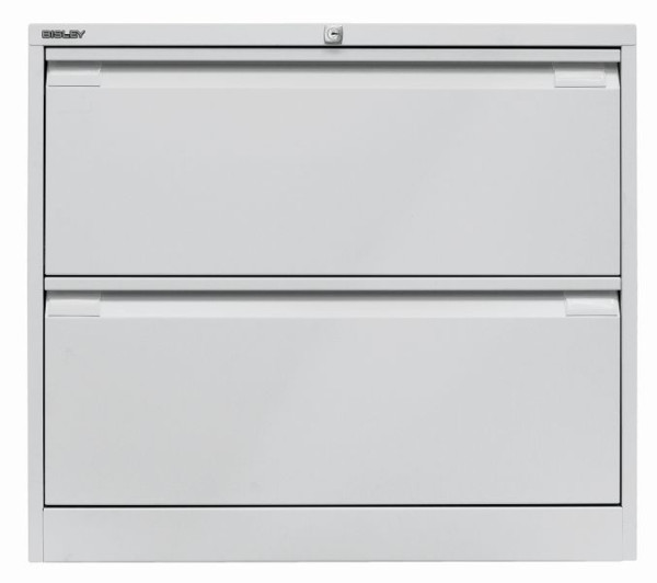 Classeur suspendu Bisley, double rail 2 tiroirs HR, gris clair, DF2645