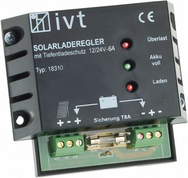 Régulateur de charge solaire IVT 12 V/24 V, 6 A, 200032