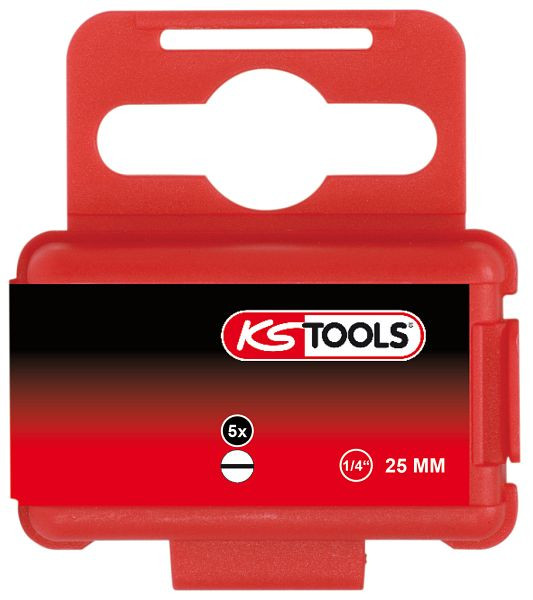 KS Tools Fente pour embout 1/4", 25 mm, 3 mm, paquet de 5, 911.3304