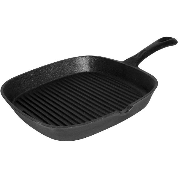 Poêle à griller en fonte Stalgast, rainurée, dimension 24 x 24 cm, KG1406240