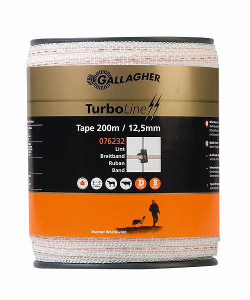 Gallagher TurboLine haut débit 12,5 mm 200 m blanc, 076232