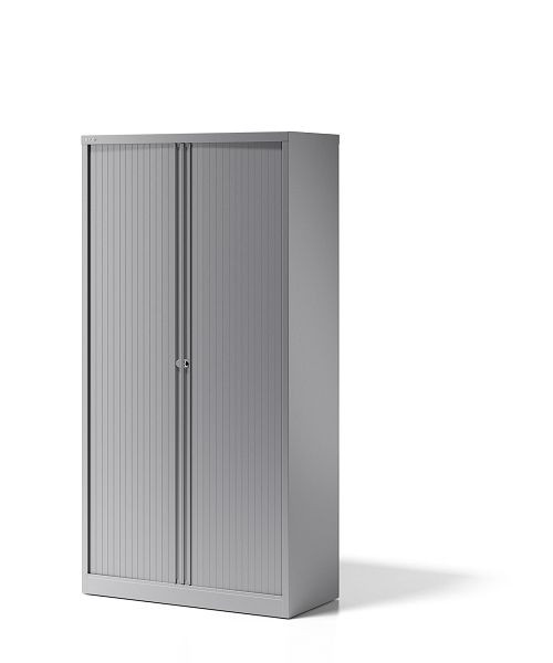 Armoire à volet roulant Bisley Essentials, avec 4 étagères pour 5 hauteurs de dossiers, argent, YETB10194SSL355
