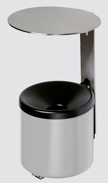 VAR cendrier mural WH 10 avec toit VA acier, argent, 33351