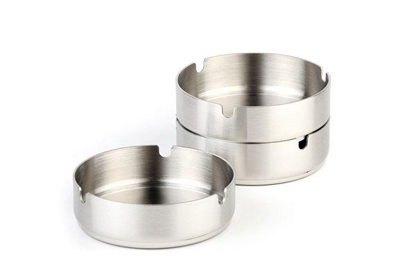 Cendrier APS, Ø 10 cm, hauteur : 3 cm, acier inoxydable, poli mat, 00050